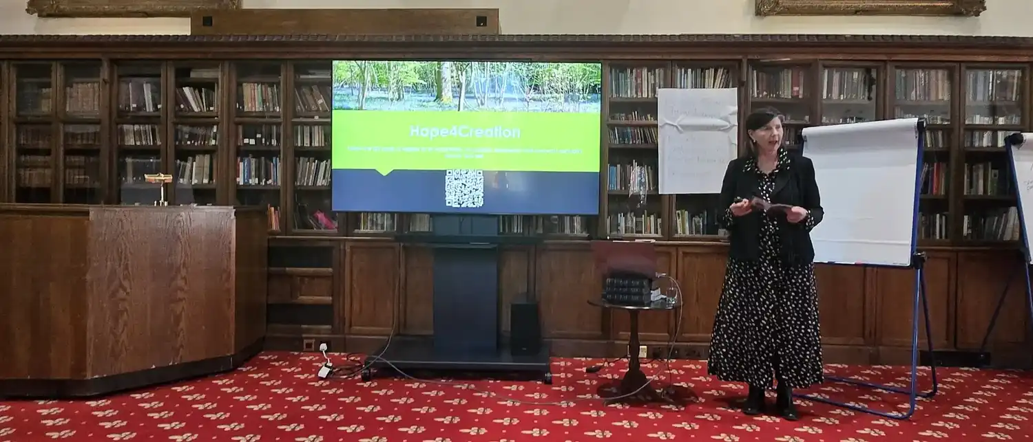 A development session running in a hall.
