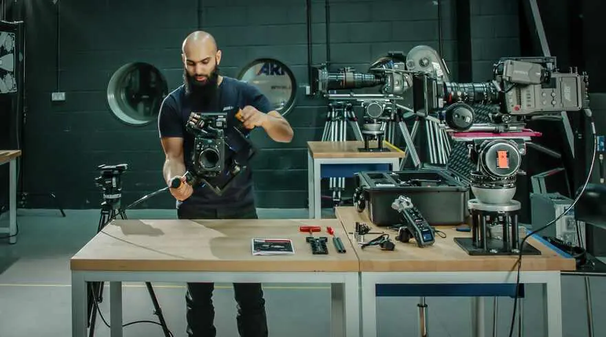 Gimbal rotation testing in the ARRI test room
